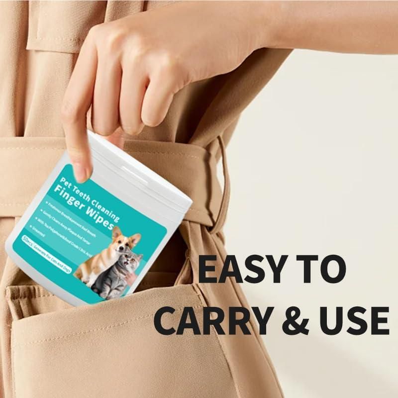 DISPOSABLE DENTAL FINGERS WIPES FOR PETS
