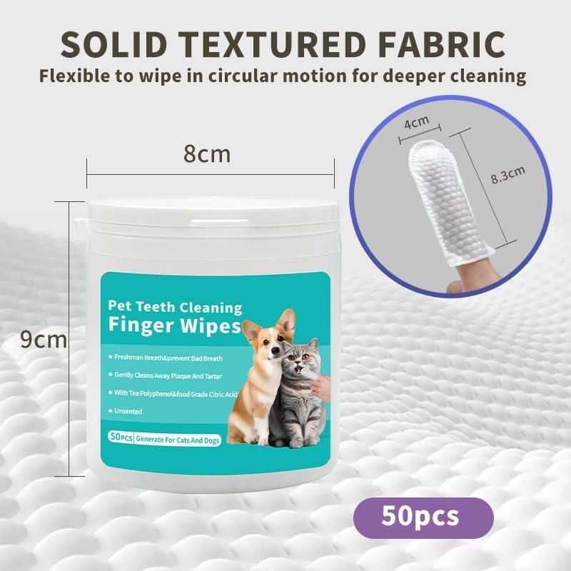 DISPOSABLE DENTAL FINGERS WIPES FOR PETS