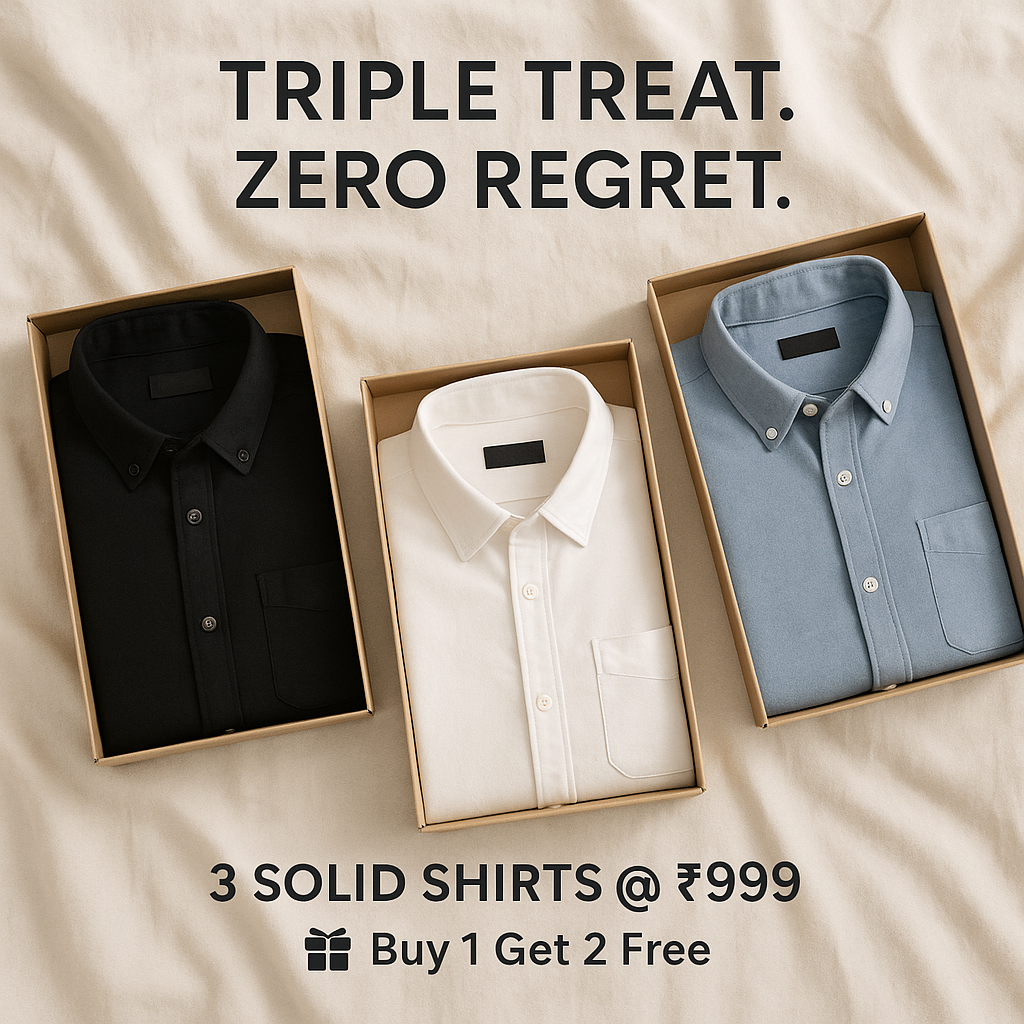 Shirt Solid Plain (buy 1 Get 2 Free 🔥🔥)