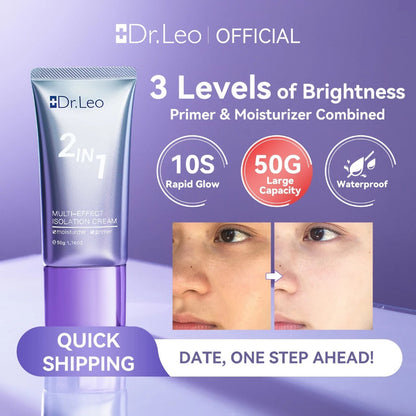 Dr. Leo Isolation Cream Primer – 2-in-1 Moisturizer & Makeup Base | Brightening, Long-Lasting, Poreless Look (50g)