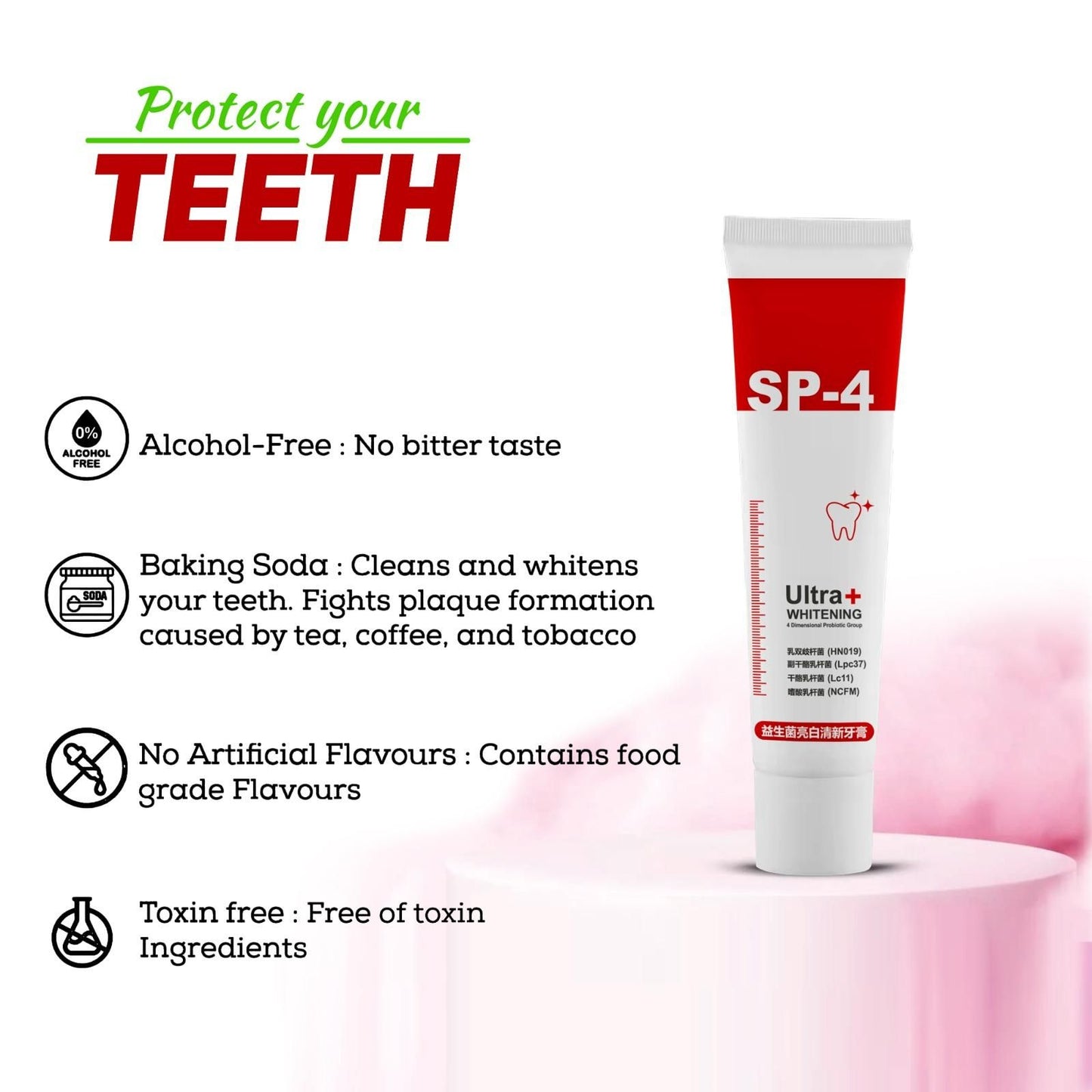 UltraBright SP-4 Teeth Whitening with Oral microbiota strength BUY 1 GET 1 FREE