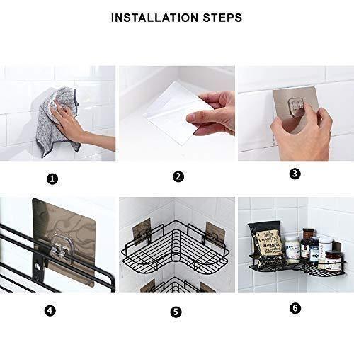Kitchen Organiser Corner Shelf - Wall Mount Stainless Steel Storage Rack