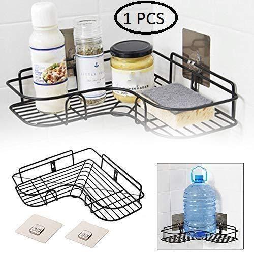 Kitchen Organiser Corner Shelf - Wall Mount Stainless Steel Storage Rack