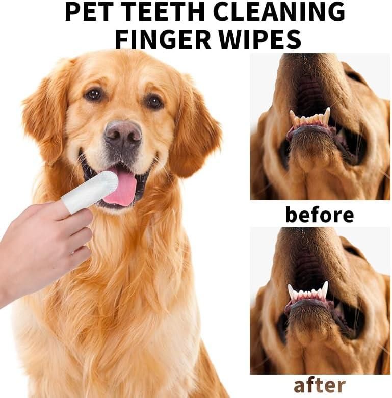 DISPOSABLE DENTAL FINGERS WIPES FOR PETS