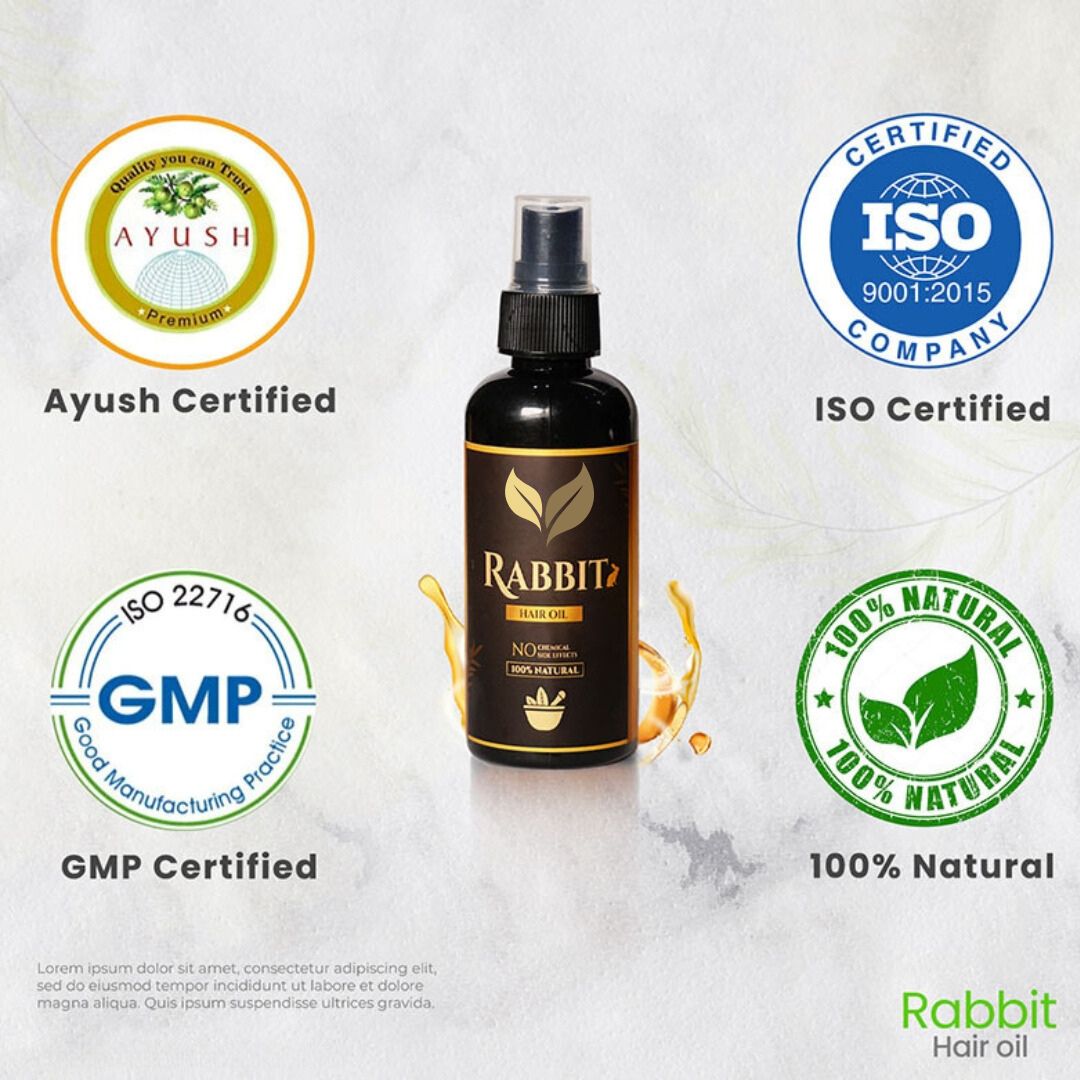 Natural Herbal Rabbit Hair Oil (Buy 1 Get 1 Free 😍)
