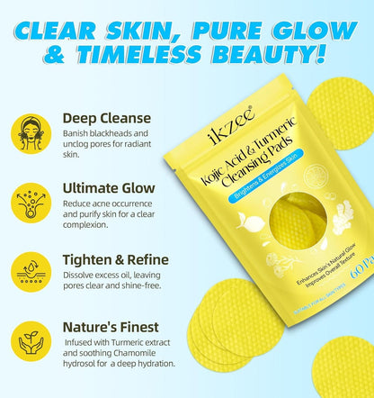 Turmeric Kojic Acid Cleansing Pads (Pack of 50)