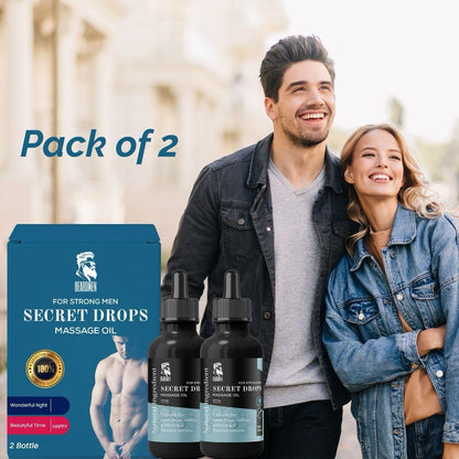 Buy 1 Get 1 Free | Secret Drops Massage Oil For Strong Men 💪