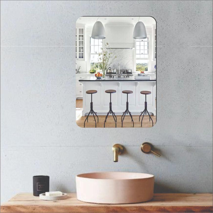 Mirror Sticker for Wall(Oval+Rectangular) Pack of 2 (BUY 1 GET 1 FREE)