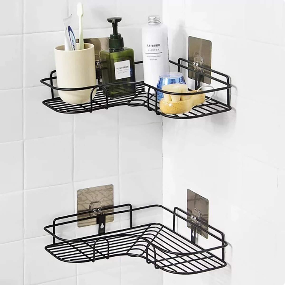 Kitchen Organiser Corner Shelf - Wall Mount Stainless Steel Storage Rack