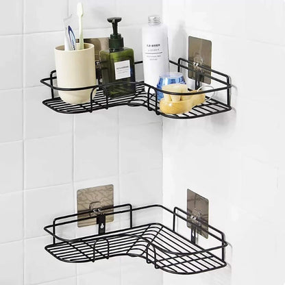 Kitchen Organiser Corner Shelf - Wall Mount Stainless Steel Storage Rack