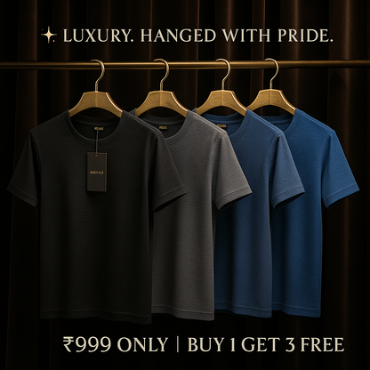 Men's Round Neck T-Shirt Buy 1 Get 3 Free