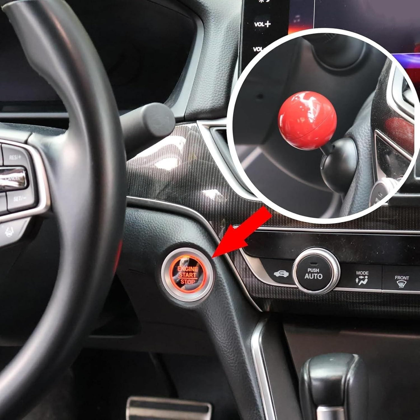 Metal Joystick Car Push Start Button Cover