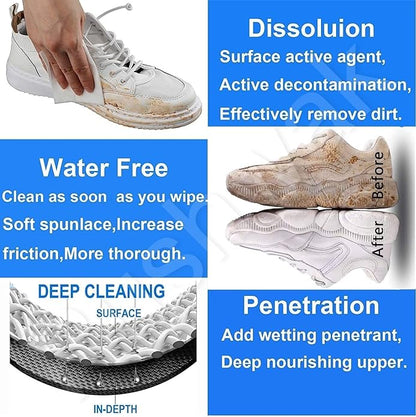 Natural Sneaker & Shoe Cleaner Wipes (1 Pack = 80 Pieces)