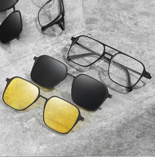 3-in-1 Magnetic Clip-On Sunglasses