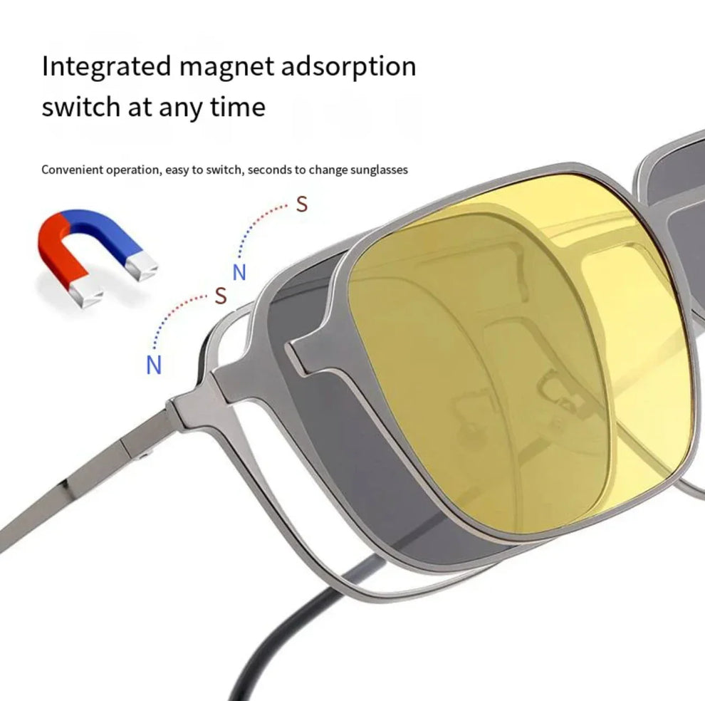 3-in-1 Magnetic Clip-On Sunglasses
