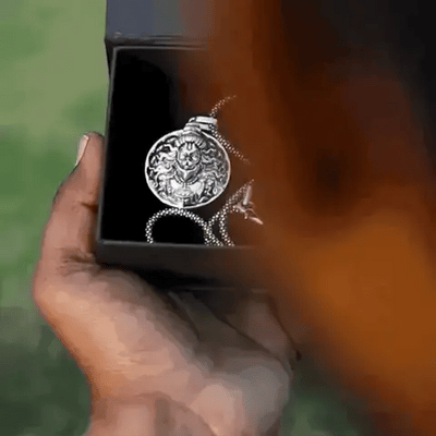 The Hanuman Ji Face Locket With Silver Plated Chain + Mysterious🎁Gift Included