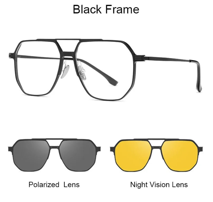 3-in-1 Magnetic Clip-On Sunglasses
